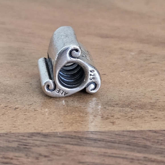 Pandora Sterling Silver Good Luck Scroll Charm Bead - Picture 2 of 2